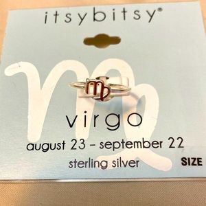 Virgo zodiac sterling silver ring size 8